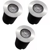 Kit 3x Balizador Blindado Piso LED 1W IP65 Bivolt Branco Quente Kit 3x Balizador Blindado Piso LED 1W IP65 Bivolt Branco Quente