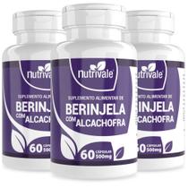 Kit 3X Berinjela Com Extrato seco de Alcachofra 500mg 60 cápsulas - Nutrivale
