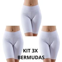 KIT 3X Bermudas Legging Suplex Academia, Fitness, Ciclista, Ginastica, Ioga ou uso Casual