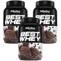Kit 3X Best Whey - 900g Double Chocolate - Atlhetica Nutrition Kit 3X Best Whey - 900g Double Chocolate - Atlhetica Nutrition