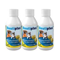 Kit 3X Beutiplus 180Ml Indubras Suplemento Para Cães E Gatos