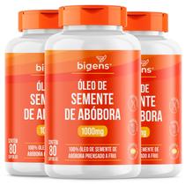 Kit 3X Bigens Óleo de Semente de Abóbora 80 Cápsulas Cada