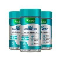 Kit 3x Bio Magnésio Quelato Bisglicinato Alta Absorção Suporte Muscular, Rotina e Bem Estar Denavita