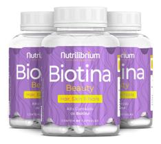 Kit 3x Biotina Beauty Premium Cabelos Pele Unhas - 180 Caps Nutrilibrium