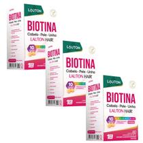 Kit 3x Biotina Lauton Hair 45mcg Cabelo Pele Unhas 60 Cps Vitamina C Zinco Complexo B Vegano Sabor:Sem Sabor Kit 3x Biotina Lauton Hair 45mcg Cabelo Pele Unhas 60 Cps Vitamina C Zinco Complexo B Vegano Sabor:Sem Sabor
