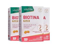 Kit 3x Biotina Plus com Vitaminas e Zinco 60 cápsulas Lauton Kit 3x Biotina Plus com Vitaminas e Zinco 60 cápsulas Lauton