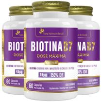 KIT 3X Biotina (Vitamina B7) 60 cápsulas - Flora Nativa