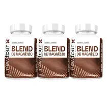 Kit 3x Blend de Magnésio de Malato Quelato Treonato 60 Caps 500mg NewFour Kit 3x Blend de Magnésio de Malato Quelato Treonato 60 Caps 500mg NewFour
