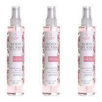 Kit 3x Body Splash Desodorante Colônia Belle Rose 130ml