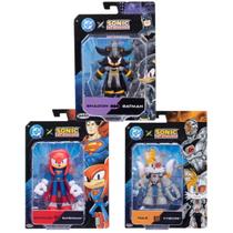 Kit 3x Bonecos Sonic DC Warner Shadow Tails e Knuckles 12cm