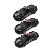 Kit 3x Brinquedo Carrinho Viatura Policial Preto - AP TOYS