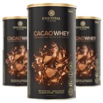 Kit 3x Cacao Whey Isolado E Hidrolisado 840g Essential Nutrition