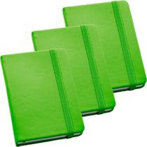 Kit 3X Caderneta 9X14Cm 80 Folhas Sem Pauta Verde Claro