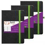 Kit 3x Caderneta Collection 14x21cm 80 Fls Pautadas Preto e Verde