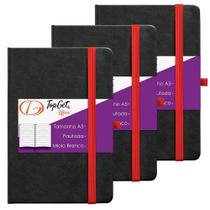 Kit 3x Caderneta Collection 14x21cm 80 Fls Pautadas Preto e Vermelho