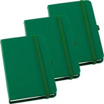 Kit 3x Caderneta de Anotações 14x21cm 80 Fls Sem Pauta Verde