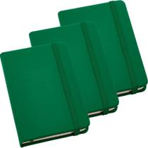 Kit 3x Caderneta de Anotações 9x14cm 80 Fls Sem Pauta Verde