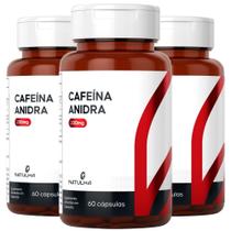 KIT 3X Cafeína Anidra Pura 60 cápsulas - Natulha