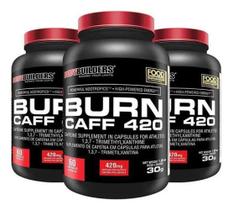 Kit 3X Cafeína Burn Caff 420Mg 60 Cáps