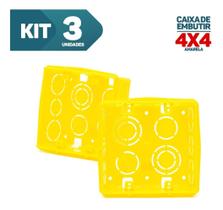 Kit 3x Caixinha De Luz Plástica 4x4 Caixa De Embutir Kit 3x Caixinha De Luz Plástica 4x4 Caixa De Embutir