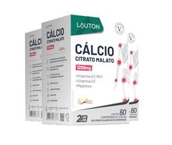 Kit 3x Calcitrax Cálcio citrato com Vitamina e Magnésio 60 cápsulas Lauton