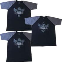 Kit 3X Camiseta 100% Algodão Iron Darkness - Tamanho G Preta/Cinza - IntegralMédica Kit 3X Camiseta 100% Algodão Iron Darkness - Tamanho G Preta/Cinza - IntegralMédica