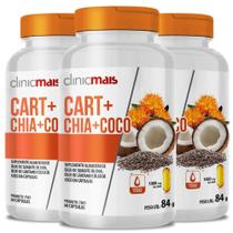 KIT 3X Cartamo + Chia + Coco 1000mg 60 cápsulas - Clinicmais