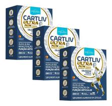 Kit 3x Cartliv Ultra MDK 60 cápsulas Equaliv Colágeno Tipo 2 com NF