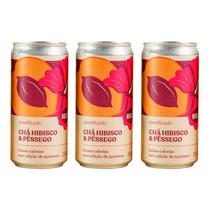 Kit 3X: Chá De Hibisco Com Pêssego Gaseificado Brô 269Ml