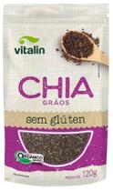 Kit 3X: Chia Em Grãos Orgânica Sem Glúten Vitalin 120G