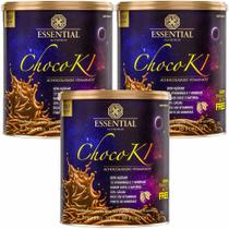 Kit 3x Chocoki Achocolatado Vitaminado - 300g cada - Essential Nutrition