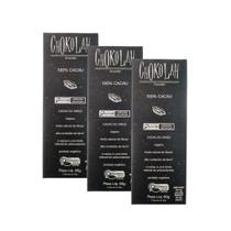 Kit 3X: Chocolate 100% Cacau Zero Açúcar Orgânico CHoKolaH 60g