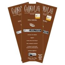 Kit 3X: Chocolate 70% Cacau Açúcar Demerara Orgânico