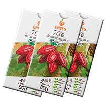 Kit 3X: Chocolate 70% Cacau Açúcar Demerara Orgânico Onveg