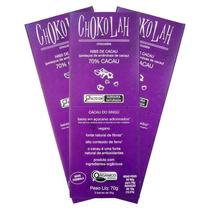 Kit 3X: Chocolate 70% Cacau Nibs Baixo Em Açúcares Orgânico Kit 3X: Chocolate 70% Cacau Nibs Baixo Em Açúcares Orgânico