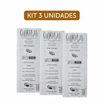 Kit 3X: Chocolate 70% Cacau Zero Açúcar Orgânico Chokolah