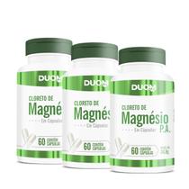 Kit 3x Cloreto De Magnésio P.A 60 Cápsulas Cada Pote 210mg Natural Suplemento Alimentar 100% Puro Original Mineirais Vitaminas