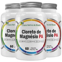 KIT 3X Cloreto de Magnésio PA 60 Cápsulas - Flora Nativa