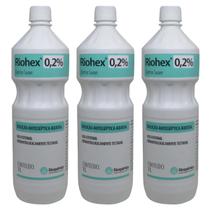 Kit 3x clorexidina aquosa riohex 0,2 1000ml rioquimica