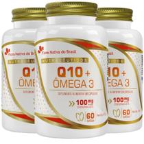 KIT 3X Coenzima Q10 100mg com Ômega 3 60 cápsulas - Flora Nativa