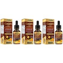 Kit 3x Coenzima Q10 Com Vitamina E Rápida Absorção 30ml Melfort