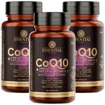 Kit 3x Coenzima Q10 + Omega 3 Tg + Vitamina E - 60 Caps cada - Essential Nutrition Kit 3x Coenzima Q10 + Omega 3 Tg + Vitamina E - 60 Caps cada - Essential Nutrition