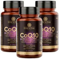 Kit 3x Coenzima Q10 + Omega 3 Tg + Vitamina E - 60 Caps cada - Essential Nutrition