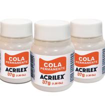 Kit 3x cola permanente 37g acrilex