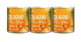 Kit 3x Colágeno Ácido Hialurônico suplemento em pó sabor tangerina 250g Flora Nativa