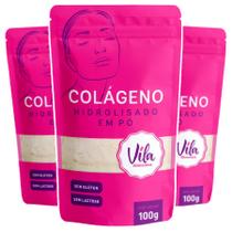 Kit 3x Colageno Hidrolisado em Po 9g proteínas por porção 100g Suplemento Alimentar Proteico Sem Gluten Sem Lactose Kit 3x Colageno Hidrolisado em Po 9g proteínas por porção 100g Suplemento Alimentar Proteico Sem Gluten Sem Lactose