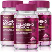 Kit 3x Colágeno Hidrolisado Premium + Ácido Hialurônico - Daily Life 1200mg
