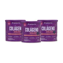 Kit 3x Colágeno Skin e Body Sabor Morango e Açaí 300g Sanavita