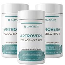 KIT 3x Colágeno Tipo 2 Ucii 40mg Vitamina D Cálcio Magnésio Articulações 60 Caps Amavera