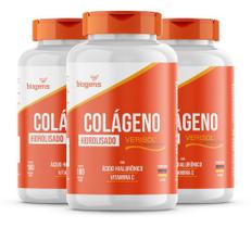 Kit 3x Colageno Verisol + Hialurônico + Vit C 180cps Biogens